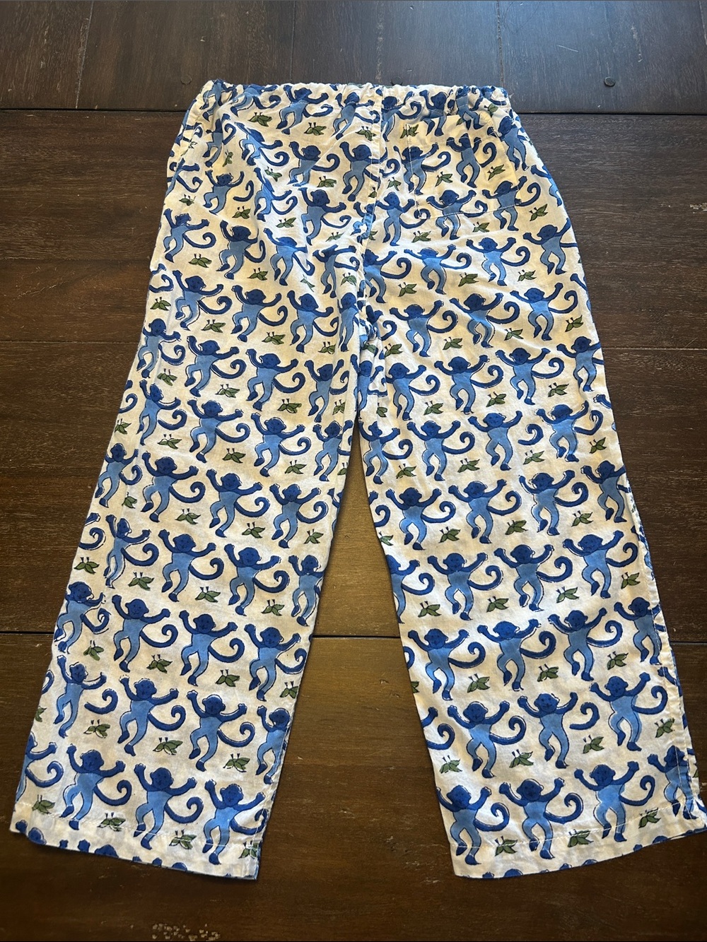Roller Rabbit Blue Monkeys Cotton Drawstring Pants - Picture 3 of 5